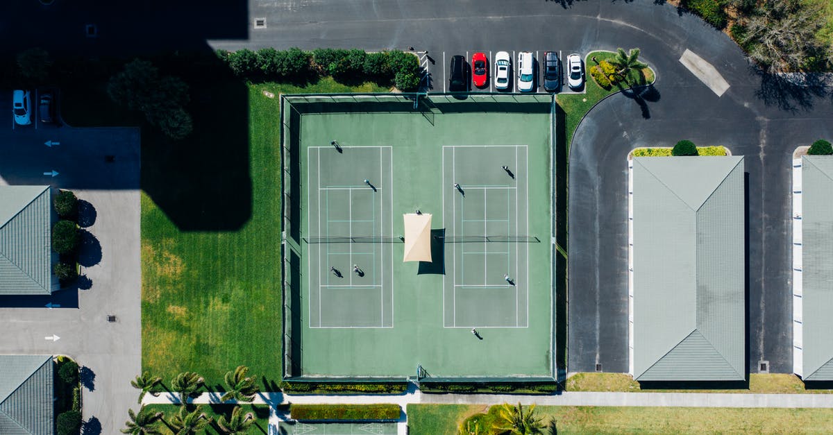 Are cars placed by a player valid road blocks? - Aerial View of Tennis Court