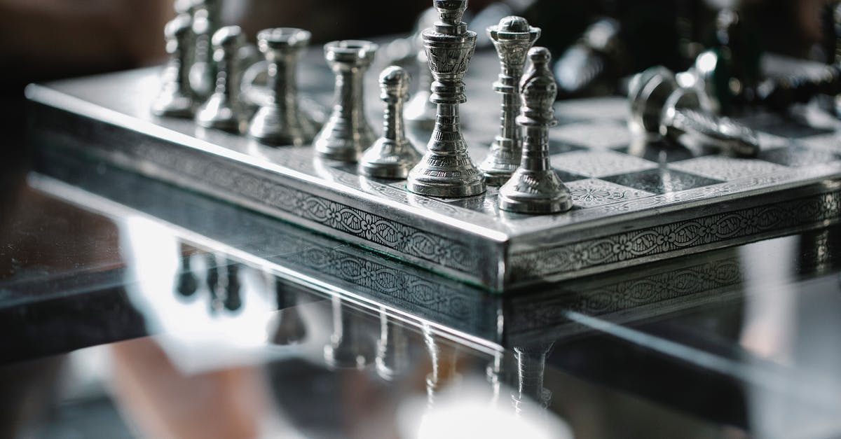 Breaking out of a neverending battle without leaving the match - Metal carved chess board with set pieces