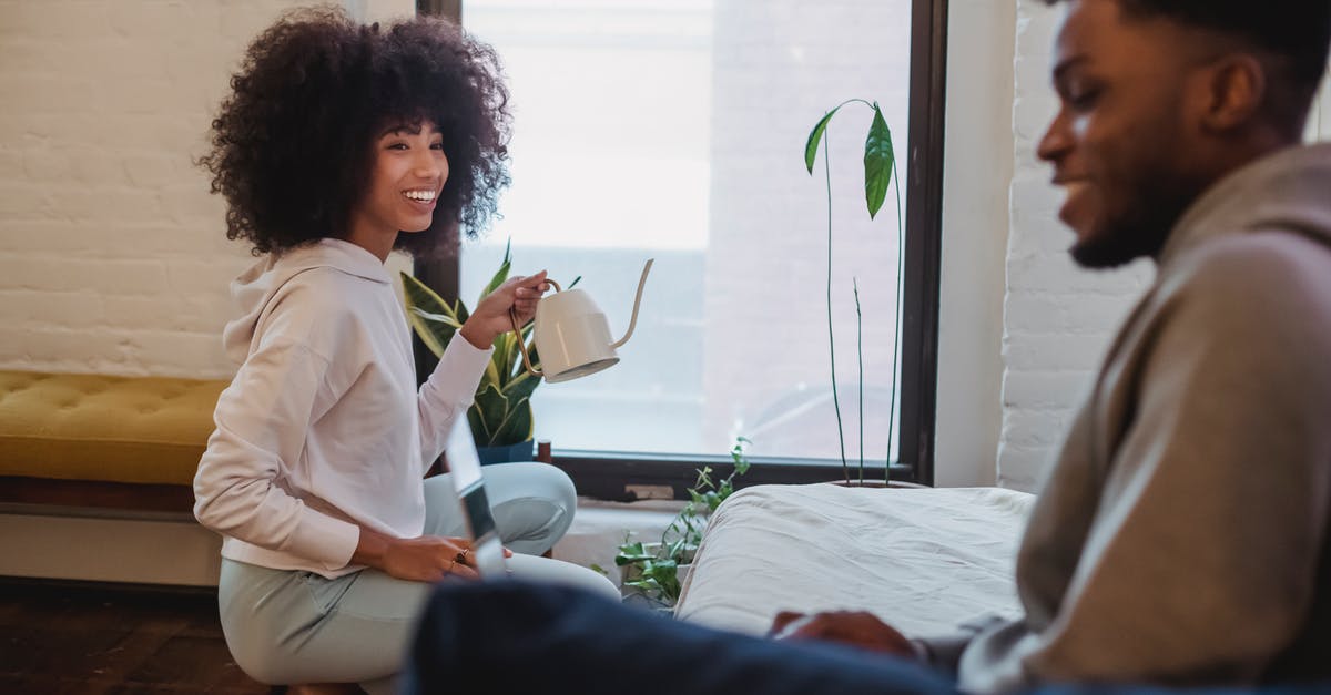 Can Spiritomb be encountered without a Nintendo Online account? - Smiling African American woman in casual clothes squatting down and watering plants while spending time with boyfriend browsing laptop at home in daytime