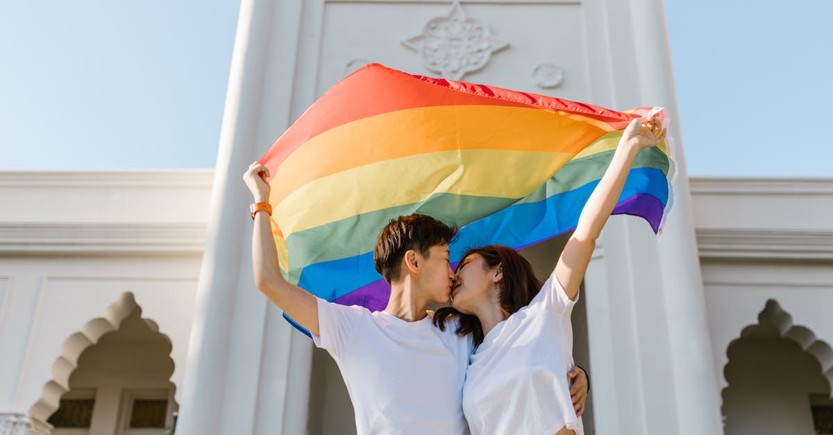 Deino before the E4 - Two Lesbian Girls Kissing Each Other and Carrying Rainbow Flag