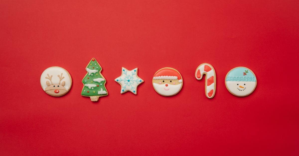 Does Sugar Cane grow better on different grounds? - Top view of assorted Christmas cookies of different shapes decorated with colorful icing and arranged in row on red background