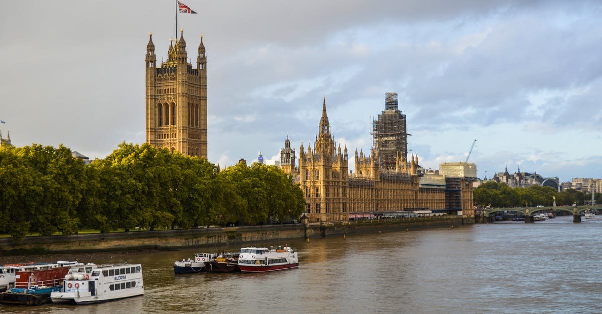 Green Flag in The Great Maze (Super Smash Bros Brawl, SSE) - Exterior of aged building of the Houses of Parliament on bushy coast near river with vessels under cloudy sky of London