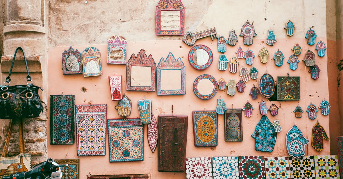 How are drops treated on (fast) travel to a different area? - Traditional oriental decorative souvenirs presented in local market