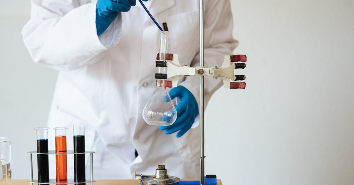 How can I test for a totally empty inventory - Crop of unrecognizable scientist wearing lab coat and gloves and inserting pipette into empty flask mounted on ring stand while working in laboratory