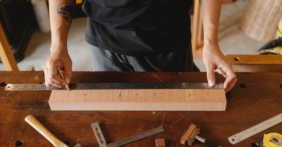 How do I install My custom character in project M? - Man with tattoo measuring wooden plank with metal ruler