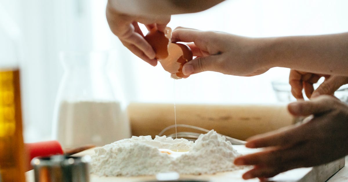 How do I make my friend Notable? - Crop young lady breaking eggs in flour for dough