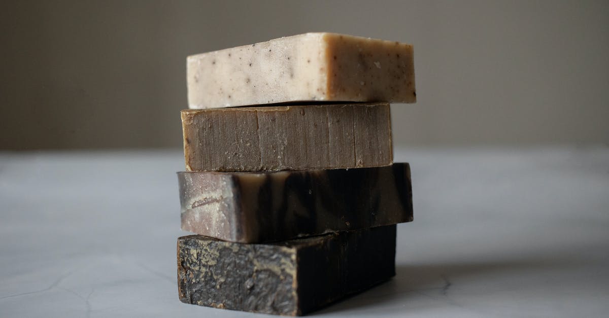 How do I split stacked materials in equal stacks on the crafting table? - Stack of natural soaps placed on table How do I split stacked materials in equal stacks on the crafting table? - Stack of natural soaps placed on table