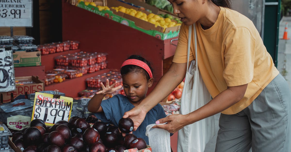 How many heaters should I put in my barns and coops? - Asian woman putting black plum into eco bag while choosing fruits from box in street market with daughter