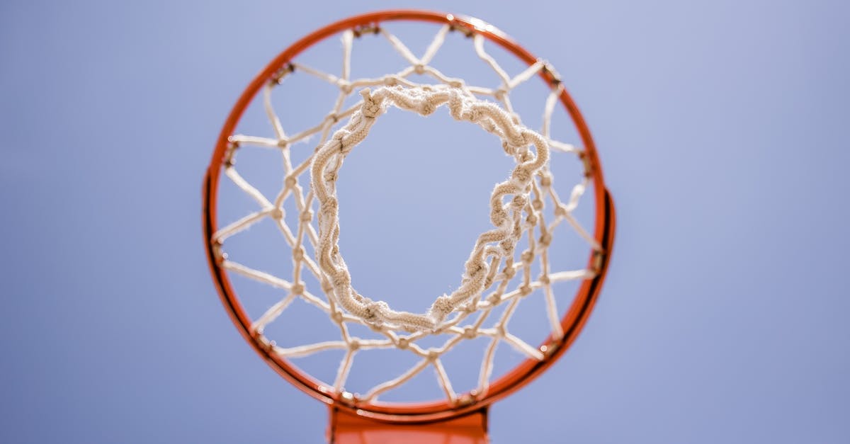 How much room do I need to play Ring Fit Adventure? - From below of metal basketball hoop with net hanging on sports ground against blue sky