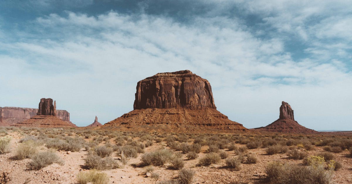 How rare is a picksaw - Rocky formations in desert with bushes