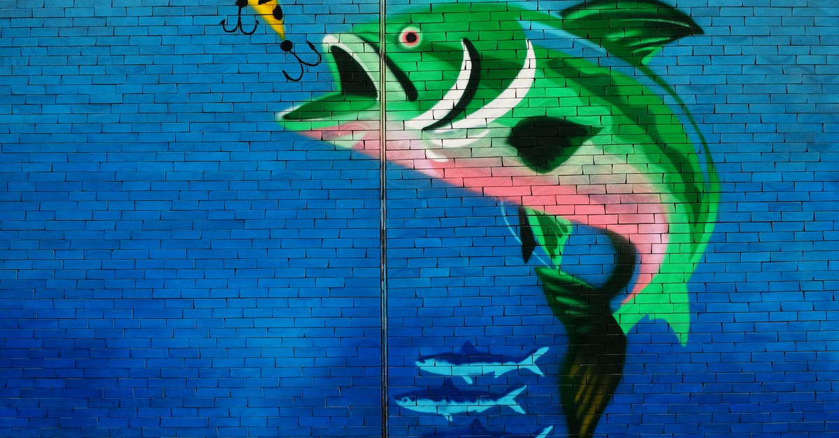 How to find fishing bait? - Green Fish About to Eat the Fish Hook Wall Art