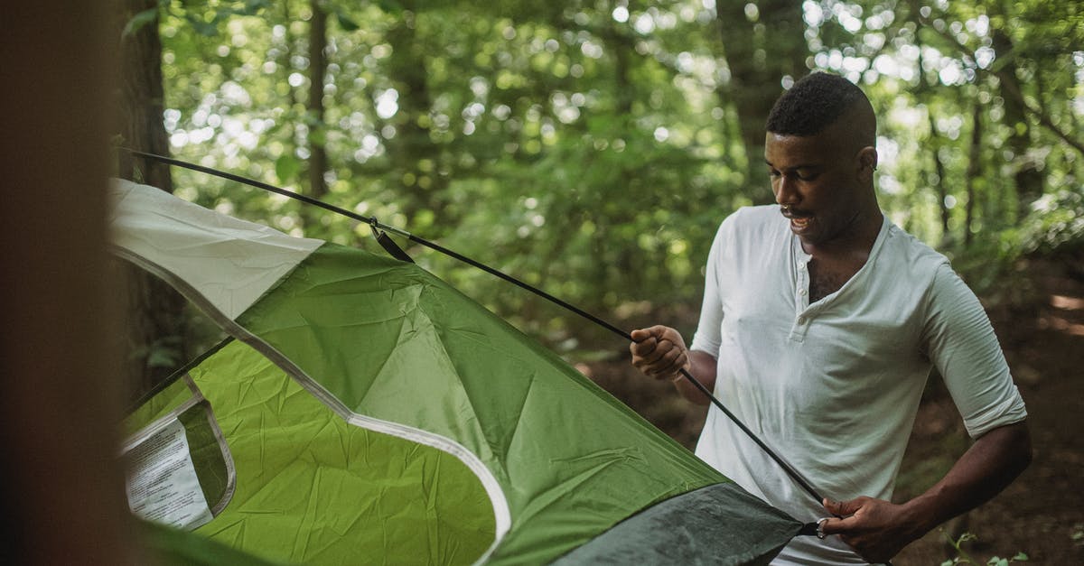 How to put everyone except myself into adventure mode? [duplicate] - Happy black man putting tent in forest