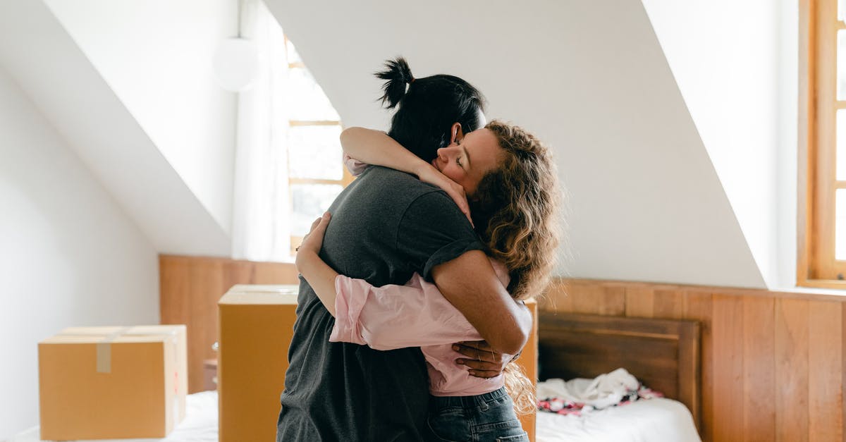 How to start a new match offline - Happy couple hugging after moving in new apartment