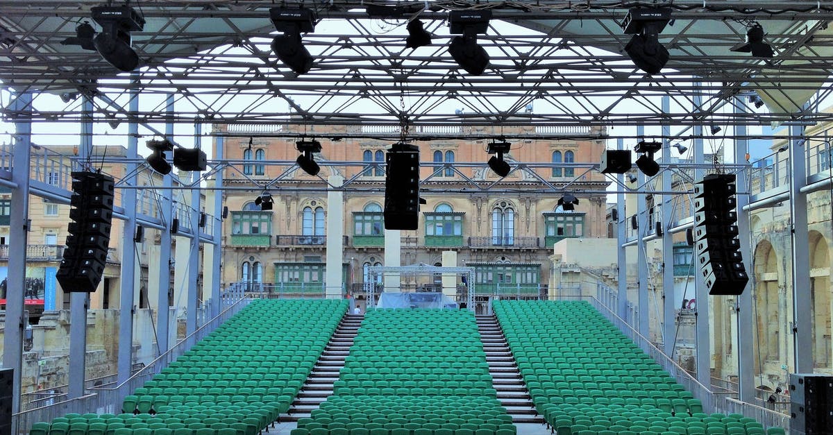 how to test relative square area - Outdoor auditorium and stage with professional equipment on city square