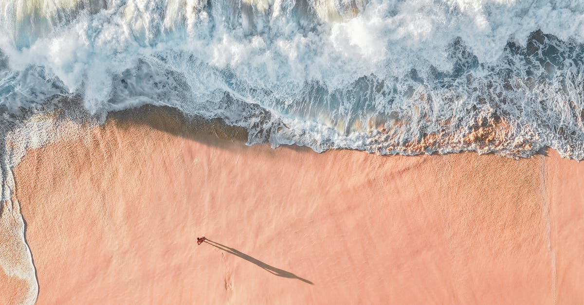 How to un-enrage a wave in GemCraft: Chasing Shadows? - Scenic Aerial Photo of a Sea Wave and Sandy Beach with Man Casting a Shadow