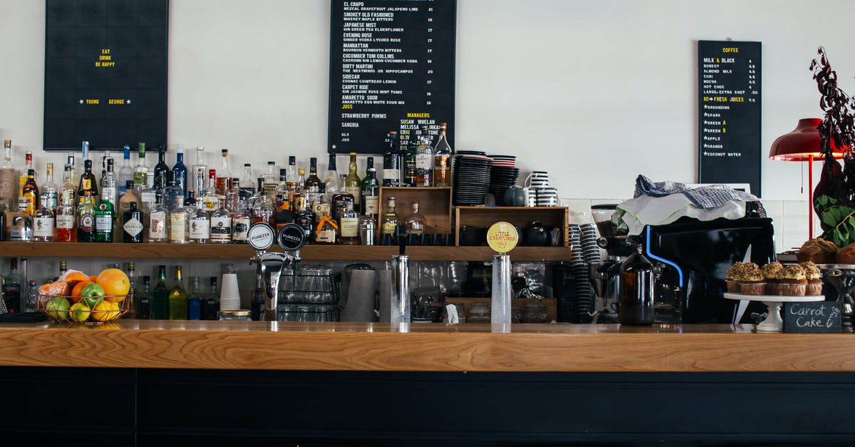 In Campaigns, how many players = 1 bar? - Contemporary cafe with wooden shelves full of many bottles and menu on wall