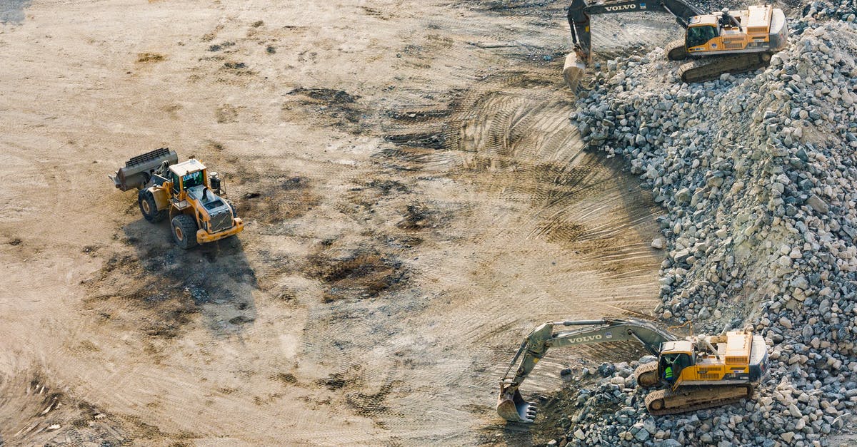 Is it possible to hit a mine on first click? - Three Yellow Excavators Near Front End Loader