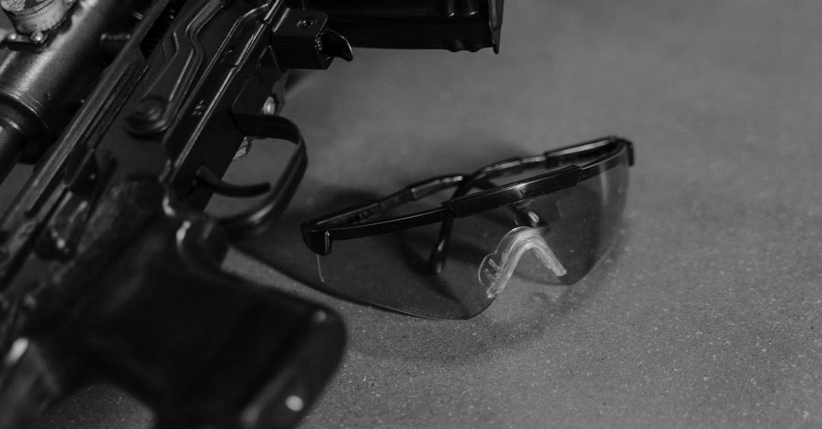 Is there a better way to aim and shoot? - Safety Glasses next to a Rifle