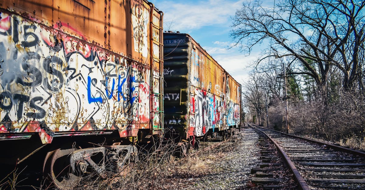 Is there a way to use the old menu? - Old railway carriages with graffiti on surface under cloudy sky