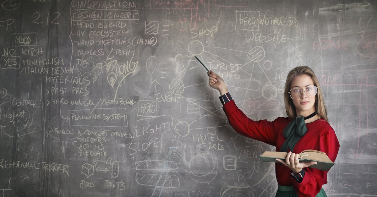 Is there any point in overpaying a merchant? - Serious female teacher wearing old fashioned dress and eyeglasses standing with book while pointing at chalkboard with schemes and looking at camera