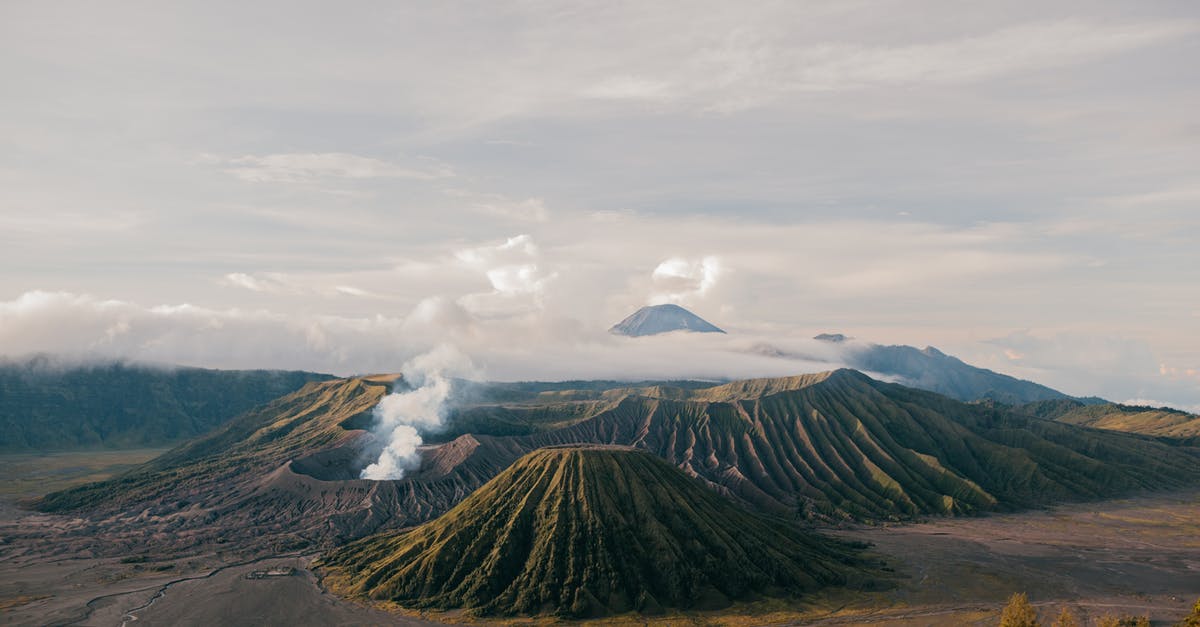 Mount&Blade Warband Steam Version Problem - From above of picturesque scenery of volcanic mountains located in vast desolate terrain under cloudy sky