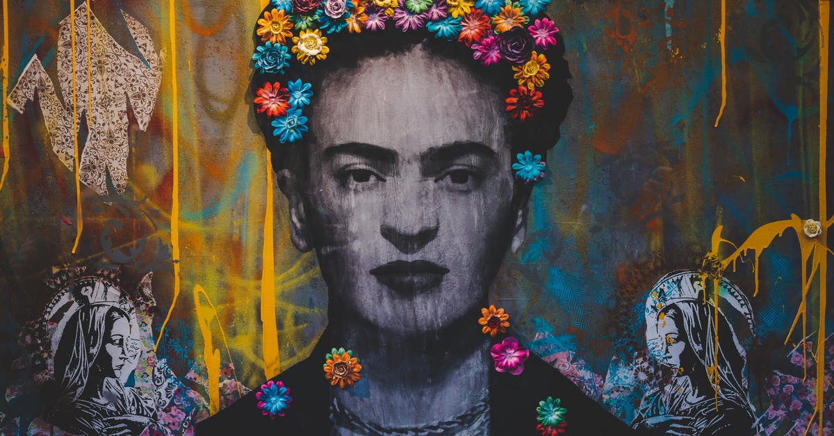 Original Battlefront will not start on Xbox 360? - Creative artwork with Frida Kahlo painting decorated with colorful floral headband on graffiti wall