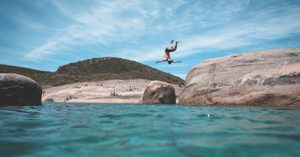 Prince of Persia Level 3 - Making the jump - Anonymous man jumping into ocean during summer vacation