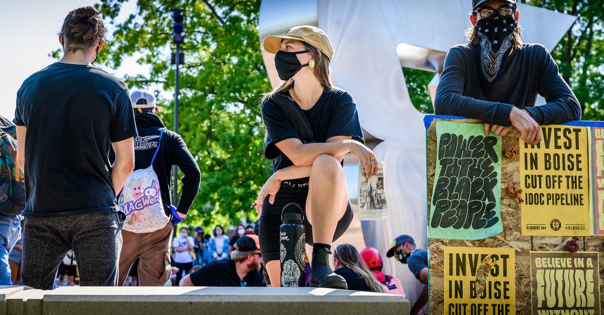 Problem defending Tihr - Group of people in masks on protest