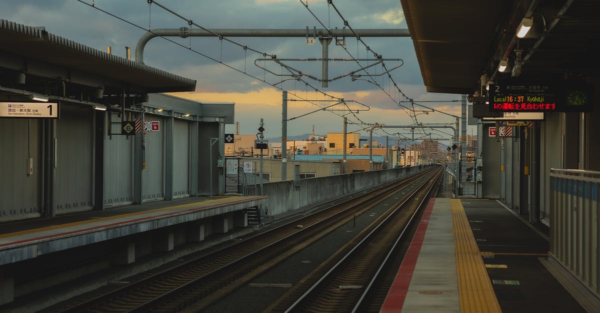 Quickest way to power rank? - Railroad station with metal rails and glowing signboards on street in city with cables and buildings in distance on evening time