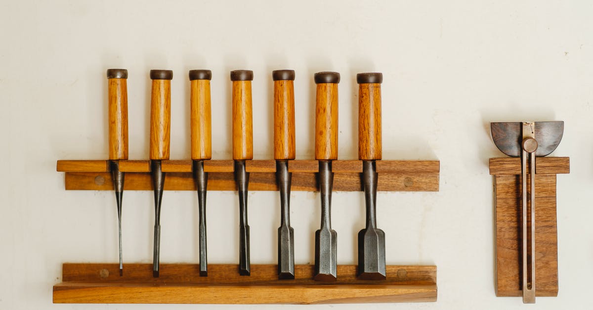 Railroads to different civilization capital gives production bonus? - Collection of metal chisels with wooden handles and wood cutters for woodwork arranged on shelf on white wall in workshop