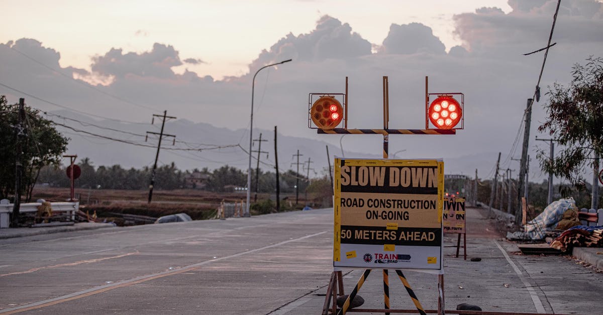 Requirements for Twilight Bow - Warning signboard on city road during construction