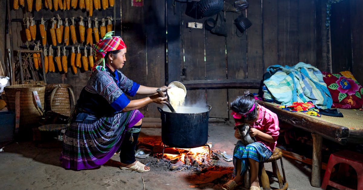 Steam remote play poor quality on linux as a client - Content ethnic mom in traditional wear pouring rice into cauldron above fire against anonymous girl playing with cat at home