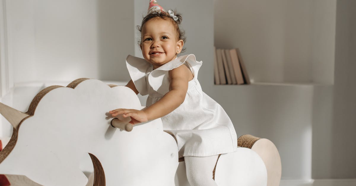 Succeed in baby rocking game in Tomodachi? - Baby Girl in White Dress Sitting on Rocking Horse