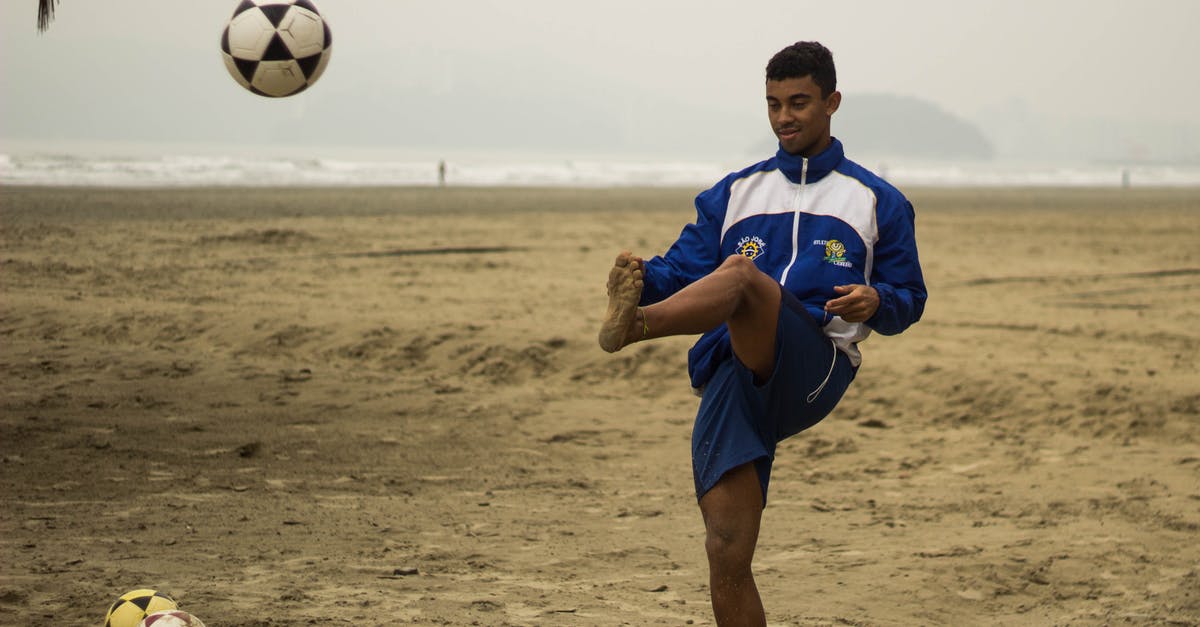 Test if a player has drank a water bottle? - Man Playing Soccer on Beach