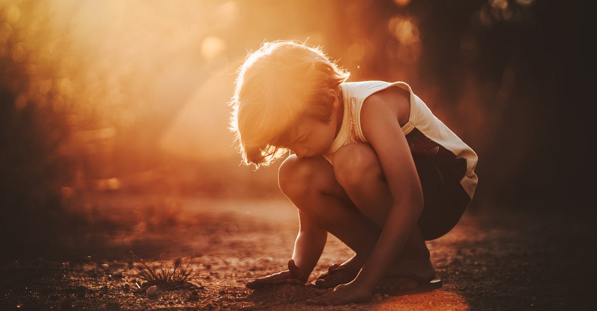 The last level of Arizona Sunshine crashes my game - Full body of child in casual clothes squatting and playing with sand in park