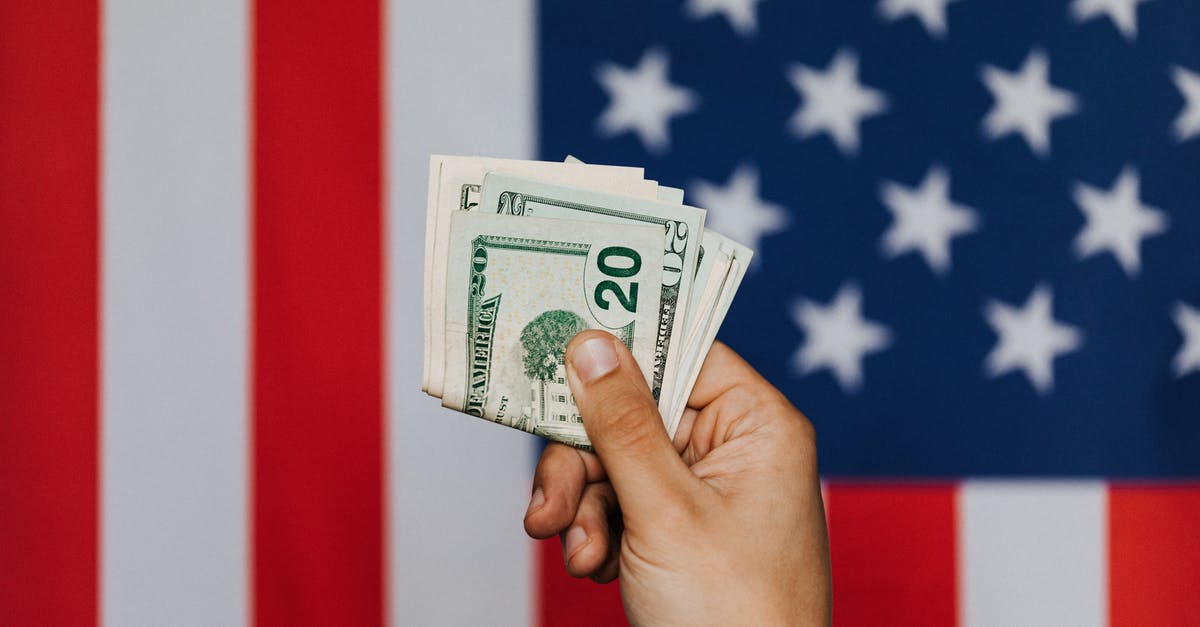 The Talos Principle Soundtrack - Unrecognizable male demonstrating dollars before official flag of USA on background