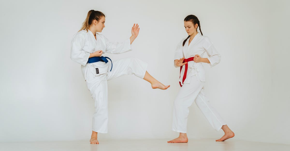 Two rivals having a mutual ally - Two Girls in Kimonos Showing Karate Fight