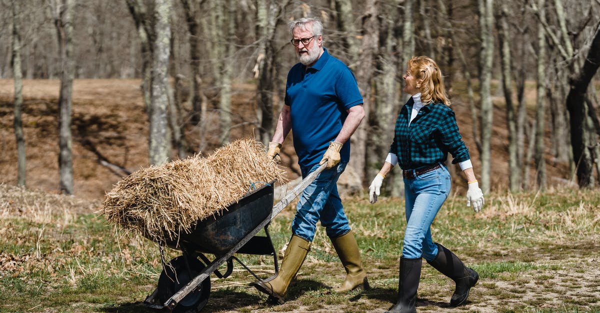 What's the best way to make an ectoplasm farm in terraria? - Full body of concentrated mature man and woman carrying cart with dry hay while walking together along rural path in countryside on sunny day