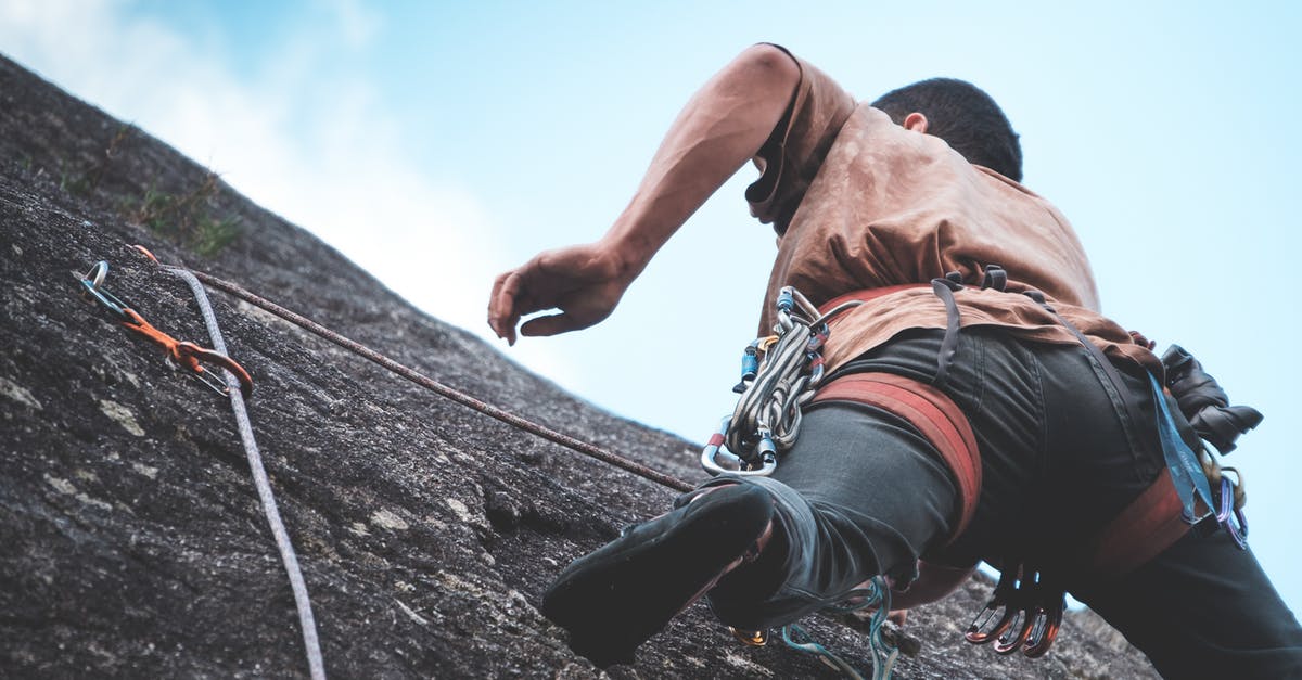 What are the special douchebag gear stats? - Unrecognizable mountaineer climbing on cliff