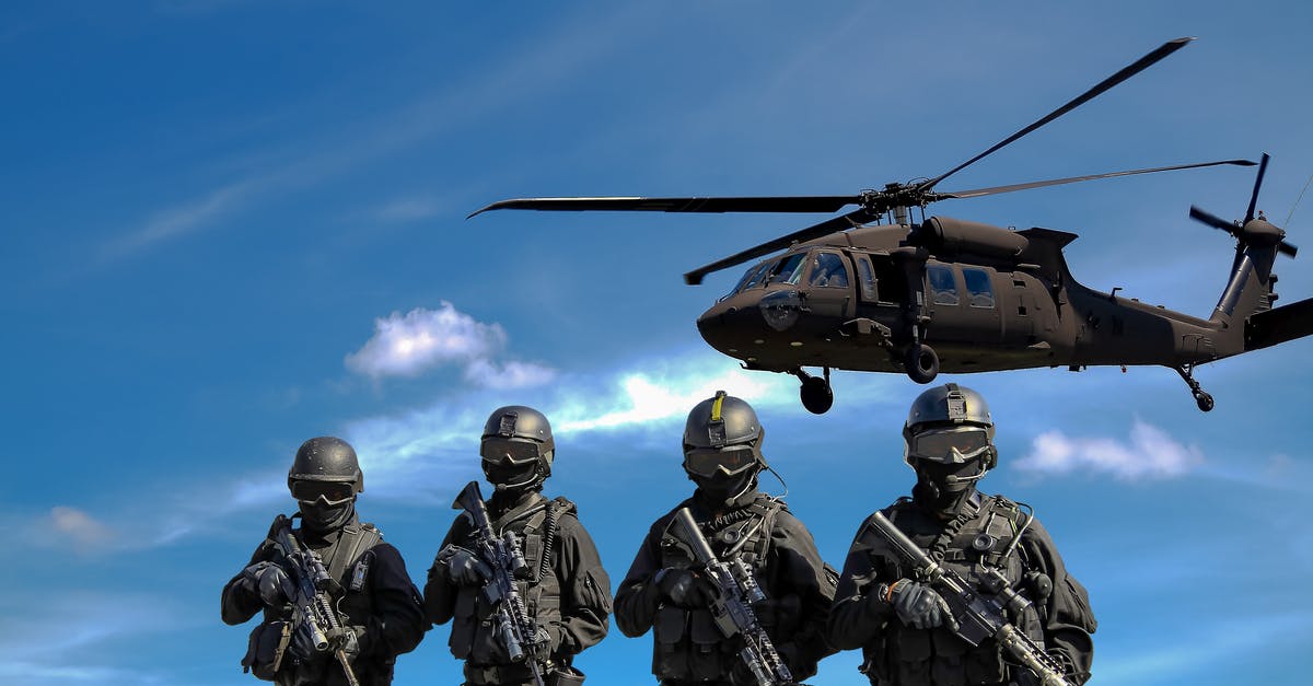 What becomes a coalition after winning a war against it? - Four Soldiers Carrying Rifles Near Helicopter Under Blue Sky