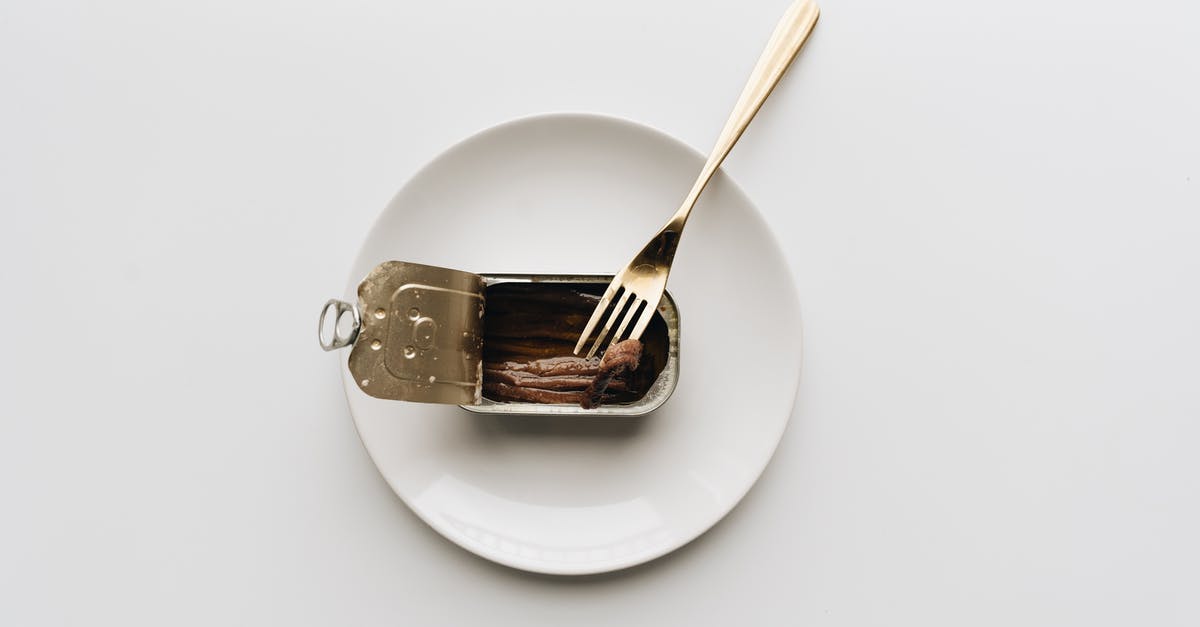 What is plate glitching and how I can use it? - A Can of Anchovies with Fork on a White Plate