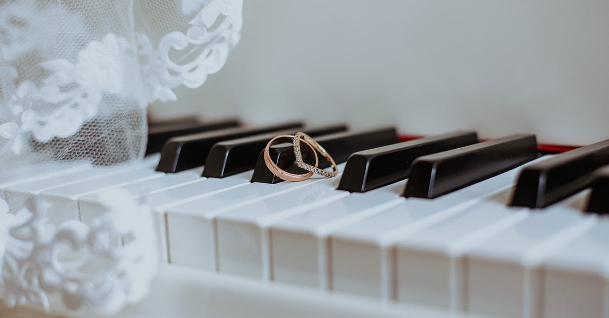 What is the difference between Encounters and Events? - Golden rings on piano keyboard under veil with ornament during festive event in daytime