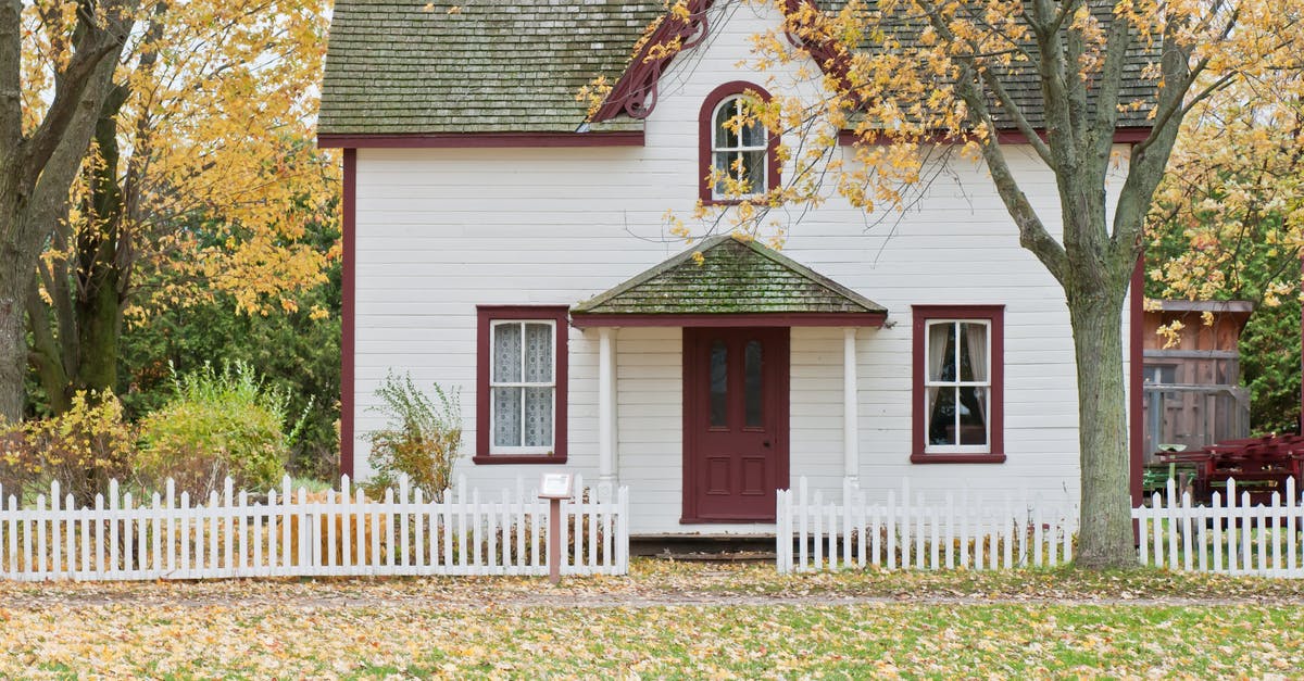 What is written on the 'L is real 2401' plaque? - White and Red Wooden House With Fence