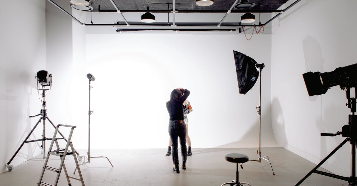 What memory size can a R4i work with? - Back view of unrecognizable professional photographer taking photo of anonymous model in modern light studio