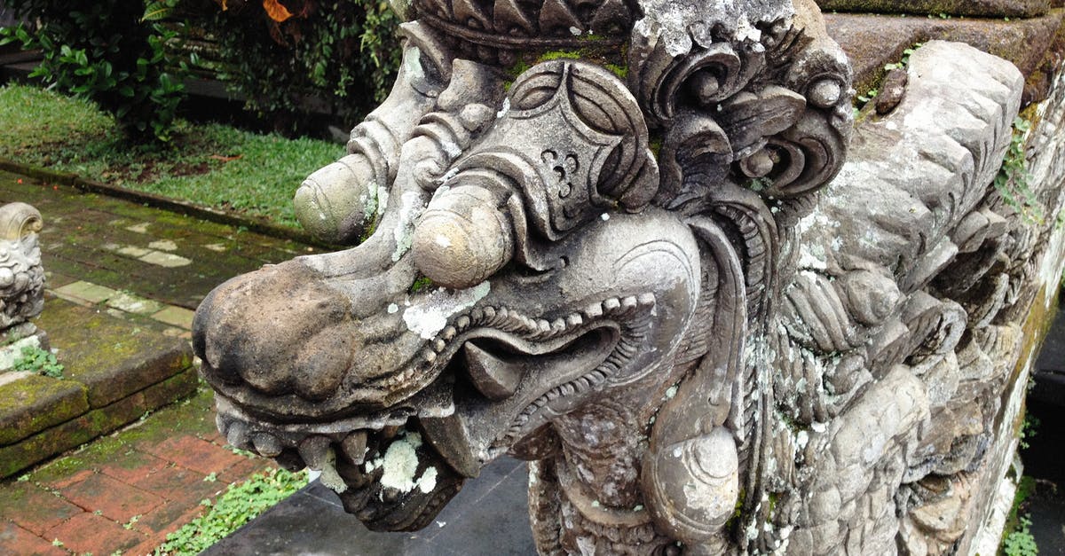 Where can you find the dragon of Eldin Volcano? - Gray Concrete Statue Near Green Plants