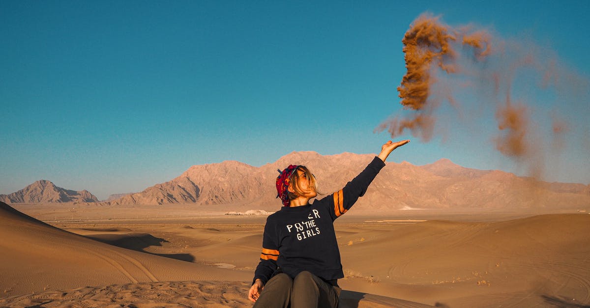 Where is my wasteland apartment? - Man in Black Crew Neck T-shirt and Gray Pants Sitting on Brown Sand