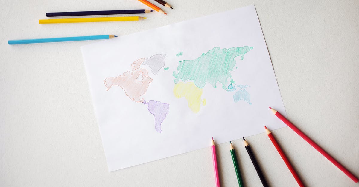 Which maps and locations are these operator art images from? - World map drawn on paper sheet near colorful pencils