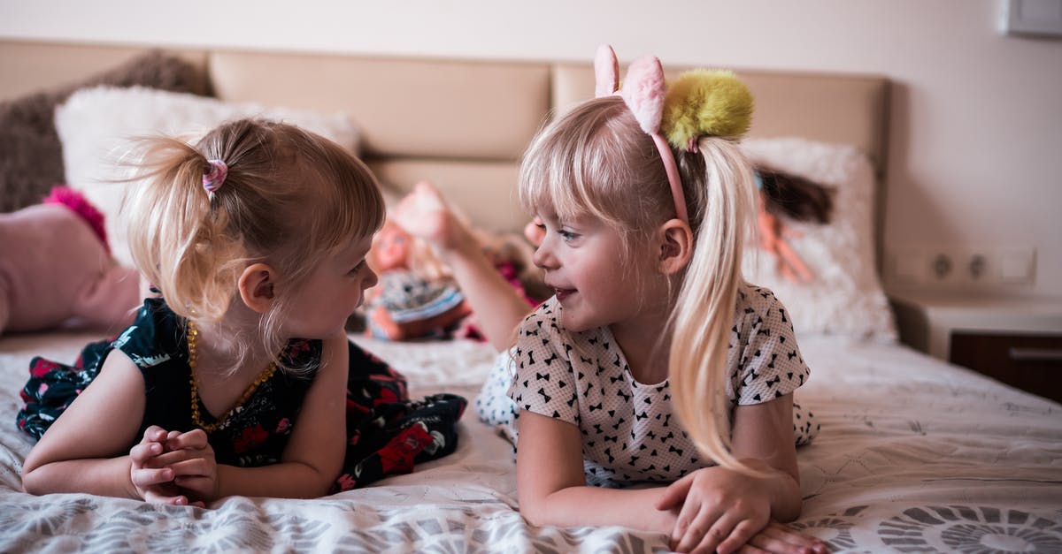 Why can't I spend time in bed? - Cute little sisters resting on bed and chatting