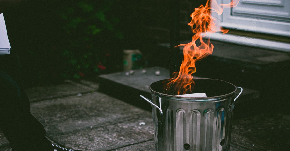 Why can't I use Fire Bombs? - Stainless Steel Trash Can On Fire